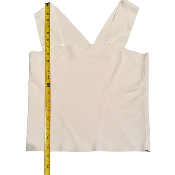 A.L.C. Size XS Lia Rib Knit Crop Tank Top White Coastal Clean Girl Minimalist - Picture 8 of 11